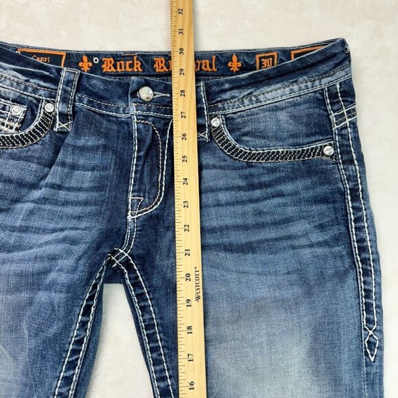 Rock Revival Capri Luz Embroidered Jeans Women's Size 30 - Picture 11 of 16